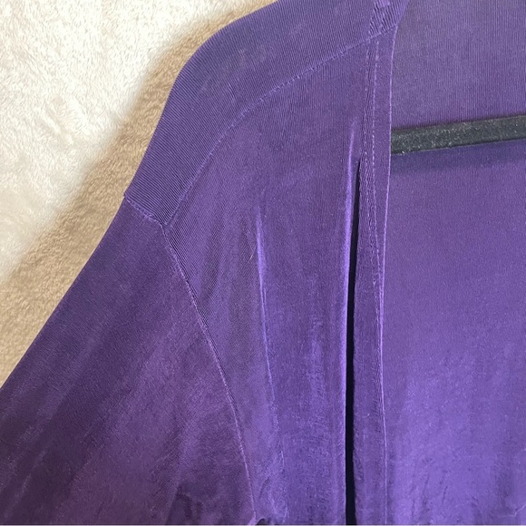 A touch of class royal purple acetate slinky cardigan women’s small/medium - Picture 7 of 8